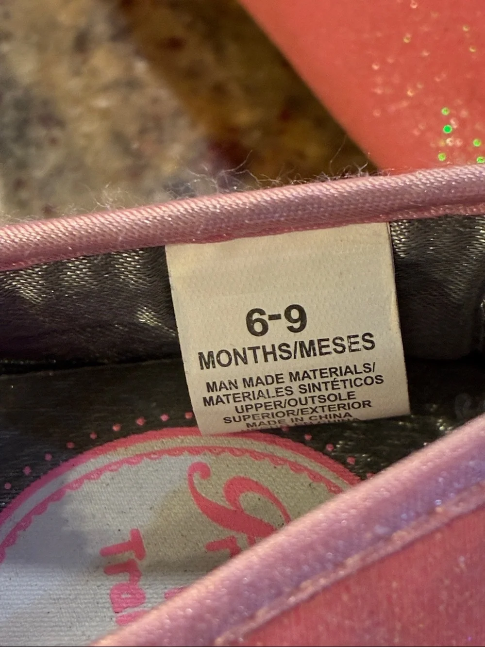 Princess In Training Babies Pink Sparkly Ballet Shoes, Size: 6-9 mo